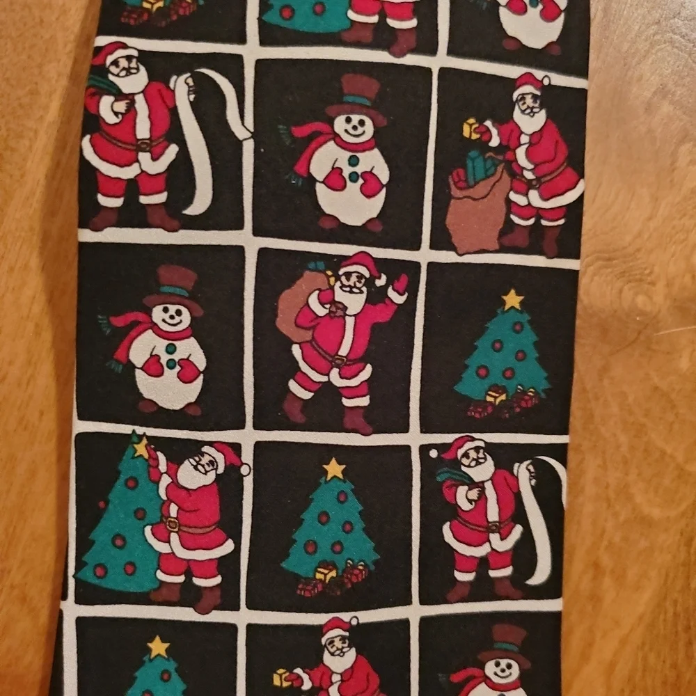 John Henry Silk Ugly Christmas  Work Neck Tie Santa Clause